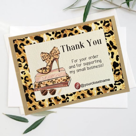 Thank you cards, Cheetah Animal Print Customer Thank You Cards - Picture 2 of 9